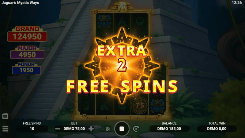 Jaguar's Mystic Ways - two extra spins from a retrigger